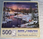 Bits & Pieces 500 Pc Puzzle Holy Night By Abraham Hunter 18" X 24" Complete Used. Price: $15.99.