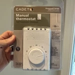 Cadet Manual Thermostat Single Pole Honeywell T410A Part # 08121 New. Price: $20.50.
