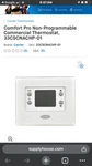 Carrier 33CSCNACHP-01 Non-programmable Thermostat Open. Price: $140.00.