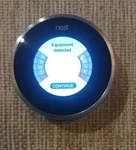 Nest Google Thermostat Model 02A ZQAT20 2H/2C Black & Silver Used. Price: $20.00.