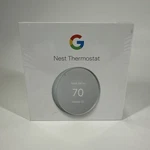 Google Nest G4CVZ Programmable Wi-fi Thermostat Fog Gray New Sealed. Price: $69.99.