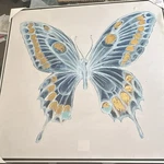 Large Contemporary Nature Butterfly Painting, Framed Wall Art, Single Piece Used. Price: $40.00.