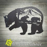 Grizzly Bear Nature Scene With Cubs Plasma Cut Metal Wall Art Hanging Home Decor. Price: $95.00.