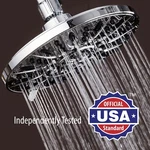 Aquadance High Pressure Chrome 7 Inch Rainfall Shower Head With 6 Settings New. Price: $24.99.