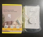 208 V 240 Wire Non-programmable Electric Heat Thermostat, White Open. Price: $14.99.