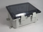 Attabox AH1084C Enclosure 10X8X4" Polycarbonate 6 Knockouts/shelf Wear Used. Price: $56.54.