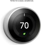 Google Nest Learning Smart Wi-fi Thermostat Stainless Steel T3007ES New & Sealed. Price: $149.99.