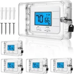 Pack Lock Box With Key, Fits Thermostats 7.1" 4.5" Transparent New. Price: $90.72.