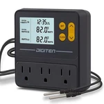 Reptile Temperature Controller, 3 Outlet Timer Thermostat For Grow Black New. Price: $39.95.