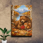 Autumn Bear And Squirrel With Berries Wall Art Digital Painting Kit Lake Scene New. Price: $17.36.