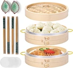 Macario Bamboo Steamer Basket Set 10 Inch For Cooking, With Side Handles New. Price: $39.78.