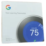 Google Nest T3008US Learning Thermostat Pro Edition Stainless Steel (new/sealed). Price: $225.00.