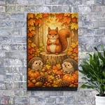 Autumn Forest Squirrel Diy Digital Painting Canvas Wall Art Kit New. Price: $69.44.
