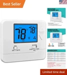 Push Button Thermostat For Single-stage Systems: Reliable Heating & Cooling New. Price: $48.99.
