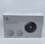 Google Nest Learning Thermostat With Temperature Sensors BH1252 - New Sealed!. Price: $174.99.