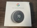 Sealed Google Nest 3RD Generation Learning Thermostat Stainless Steel New. Price: $149.95.