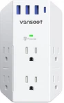 Outlet Extender, Vansoet 6 Splitter With 4 Usb PORTS(1 C Pd 20W), ... New. Price: $37.93.