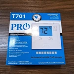 PRO1 T701 Single Stage Non-programmable Wall Thermostat HEAT/1 Cool New. Price: $44.00.