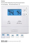 PRO1 Iaq T601-2 Single-stage HOT/1 Cold Non-programmable Thermostat Used. Price: $19.00.