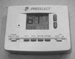 Proselect PSTSL11P52 Digital Display 5/2 Day Programmable Thermostat. White Used. Price: $17.00.