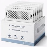 5 Pc, Sierra Grates 4" X 10" Lattice Design Steel Floor Register In Glacier W... Open. Price: $128.36.