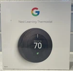 Google Nest Learning Thermostat Black Wi-fi Programmable Digital Display T3016US New. Price: $136.50.