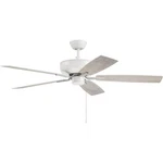 Craftmade P52WPLN5-52WWOK Pro Plus Indoor Ceiling Fan White And Polished Nickel New. Price: $94.50.