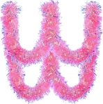 Glyinnhe 19.7FT Pink Christmas Tinsel Garland Metallic Twist Glit New. Price: $19.87.