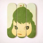 Skateboard Deck Wall Art Set - Girl Portrait Nature Wood Contemporary New. Price: $295.00.