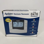 Aprilaire Electronic Thermostat Model 8476 Programmable White New Open Box. Price: $74.99.