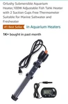 Orlushy Submersible Aquarium HEATER100W Adjustable Fresh/salt Fish Tank New. Price: $29.98.