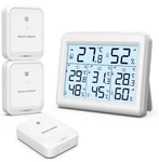 Oria Indoor Outdoor Thermometer, Digital Hygrometer With 3 Wireless New. Price: $34.99.