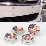 Set Of 4 American Flag Anti-theft License Plate Frame Screw Cap Cover Ford New. Price: $8.99.