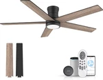 52" Smart Low Profile Ceiling Fan With Lights & Remote, Alexa Compatible, Quiet New. Price: $233.99.