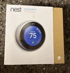 Sealed Google Nest 3RD Generation Learning Thermostat T3007ES Stainless Steel New. Price: $128.85.
