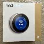 Google T3007ES Nest 3RD Gen. Learning Thermostat - Stainless Steel (originalbox) Used. Price: $185.00.