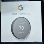 Google Nest Wifi Thermostat Charcoal GA02081 Open. Price: $39.00.