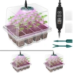 Qoolife Seed Starter Tray With Plant Light, 2-PACK (transparent), New. Price: $21.83.