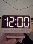 Odokee Digital Alarm Clocks For Bedrooms: Large Bold Silver - Pink Digits Open. Price: $6.25.