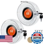 2 Pc Round Baby Safety Lock Case With Key,thermostat Cover Universal New. Price: $29.85.