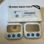 Aouce Digital Kitchen Timer 2 Pack Magnetic Large Display White Blue Open. Price: $19.99.