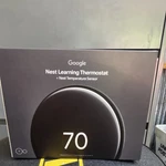 Google Nest Learning Thermostat Black Wi-fi + Temperature Sensor New. Price: $185.00.