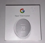 Google Nest G4CVZ Smart Wifi Programmable Thermostat - Snow W/box Used. Price: $24.99.