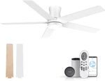 52" Smart Low Profile Ceiling Fan With Lights, Alexa Control, Quiet Dc Motor New. Price: $133.99.