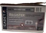 Cadet Register RMC151W Electric Wall Heater 1500W 120V White Open Box-ships Free. Price: $84.87.