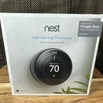Google Nest Learning Smart Wi-fi Thermostat Mirror Black T3018US New & Sealed. Price: $149.00.