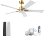 52" Smart Ceiling Fan With Led, Remote, Voice Control, Dimmable, Modern Design New. Price: $249.99.
