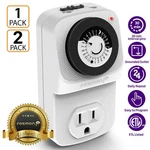 Fosmon Indoor 24HOUR Mechanical Outlet Timer Wall Switch 3 Prong Grounded New. Price: $19.99.