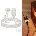 12 Ft Clear Indoor Extension Cord 3 Outlet 90 Degree Flat Plug Prong Ul New. Price: $31.62.