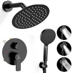 Shower Faucet Set 8IN Brass Rough Valve Body Trim Kit Matte Black Jqbqs Rain New. Price: $299.99.